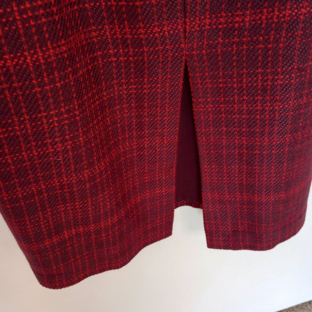 Ann Taylor Belted Tweed Career Sheath Dress In Plum Rose - Picture 6 of 10